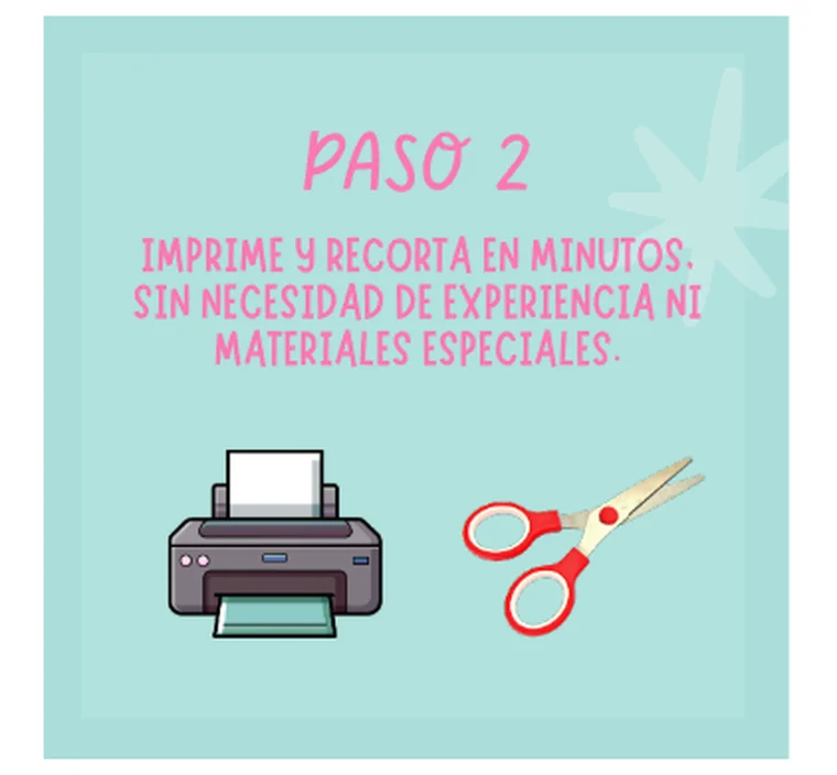 Paso 2 · Imprime y recorta en minutos